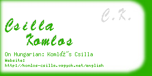 csilla komlos business card